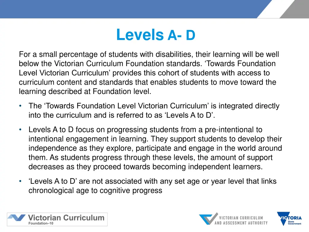 levels a d 1