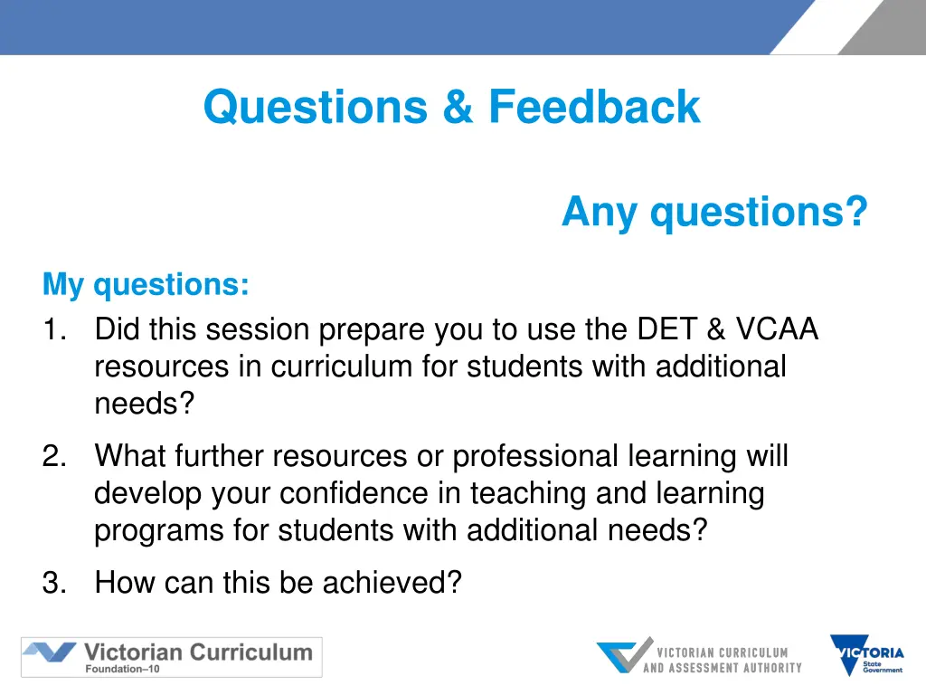 questions feedback