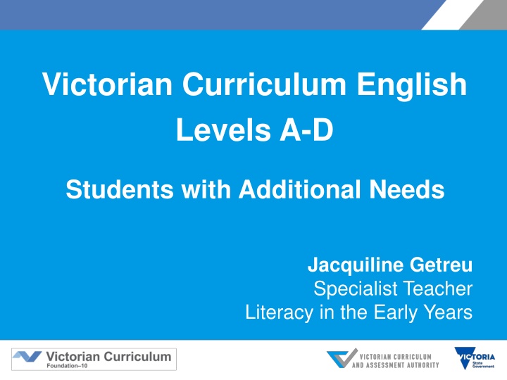 victorian curriculum english levels a d