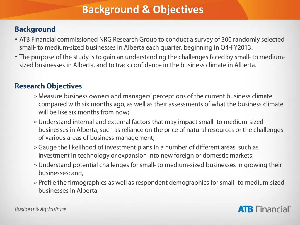 background objectives
