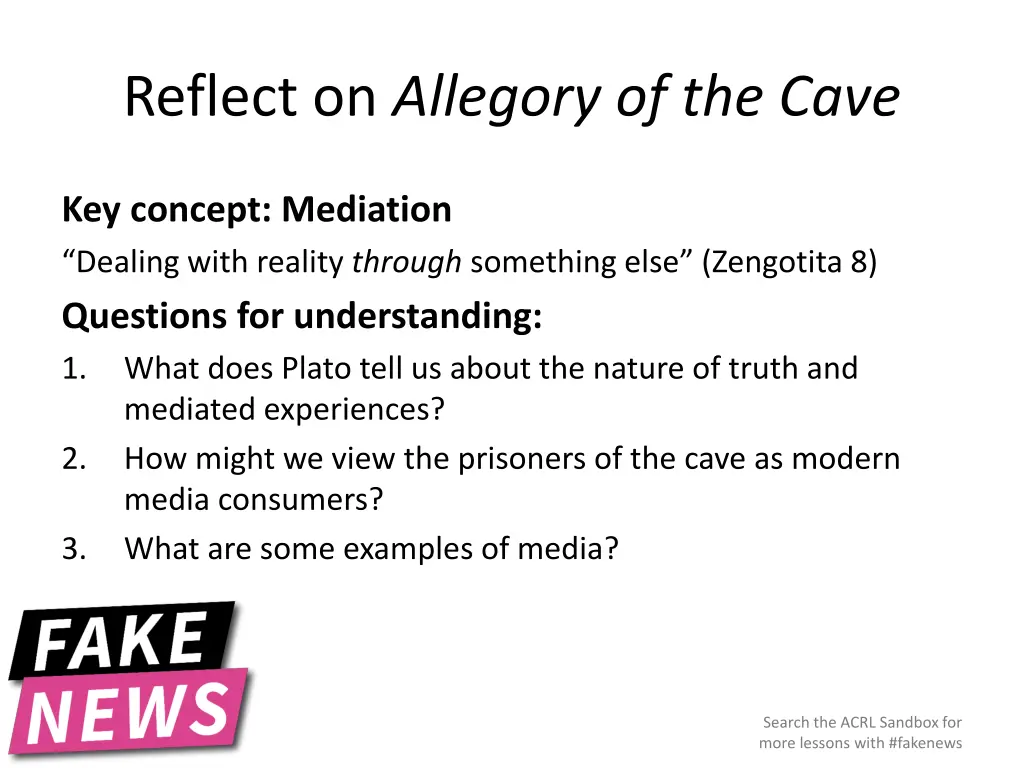 reflect on allegory of the cave
