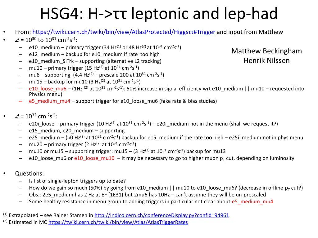 hsg4 h leptonic and lep had