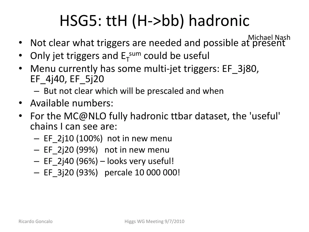 hsg5 tth h bb hadronic