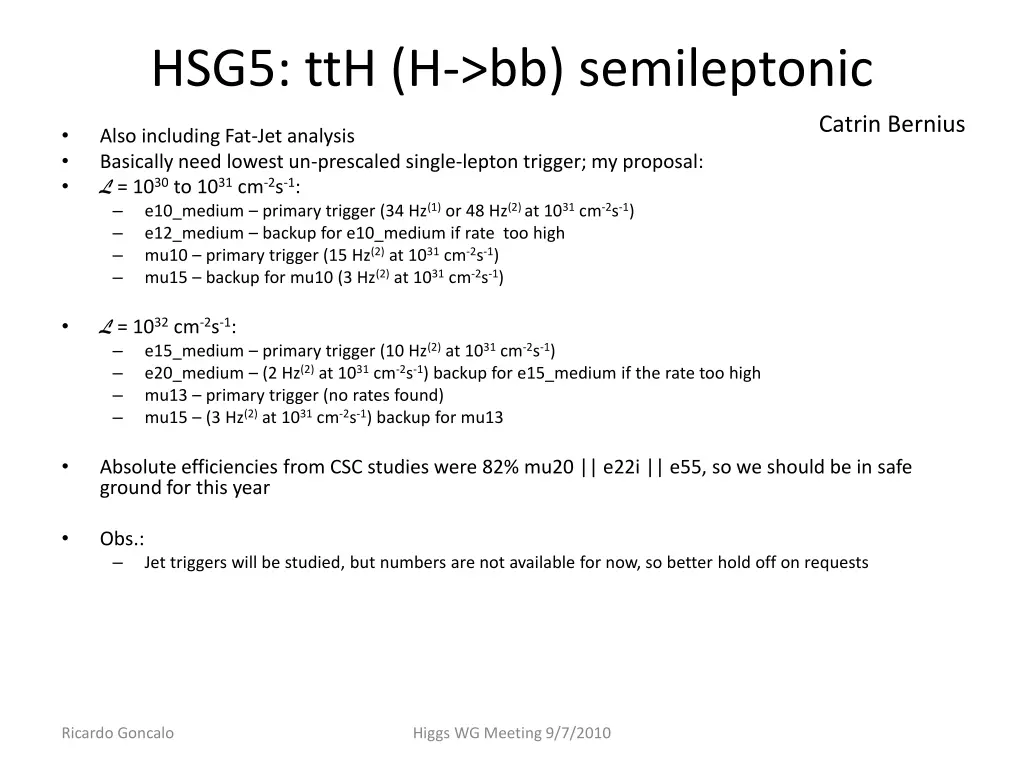 hsg5 tth h bb semileptonic