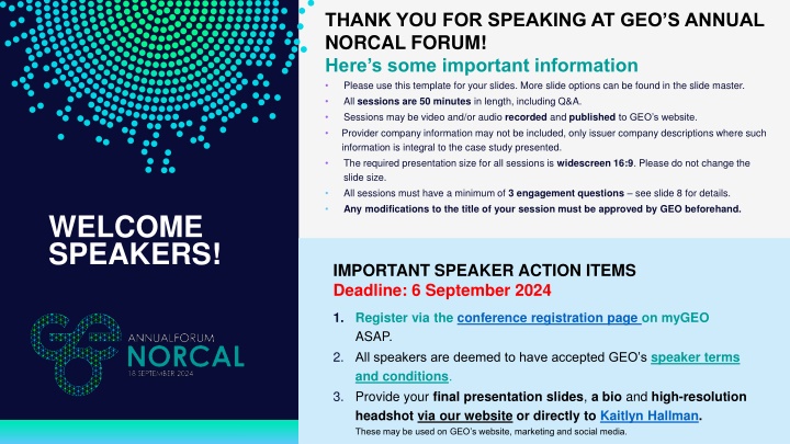 thank you for speaking at geo s annual norcal