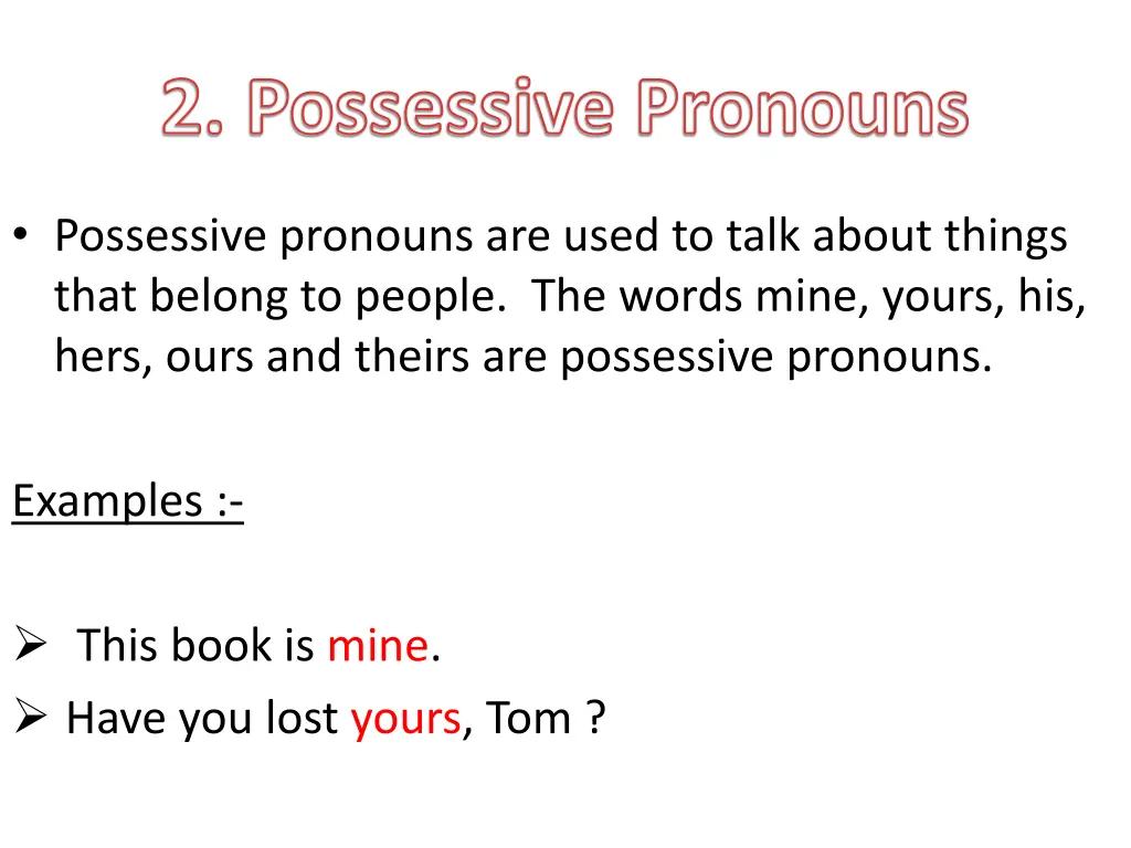 2 possessive pronouns