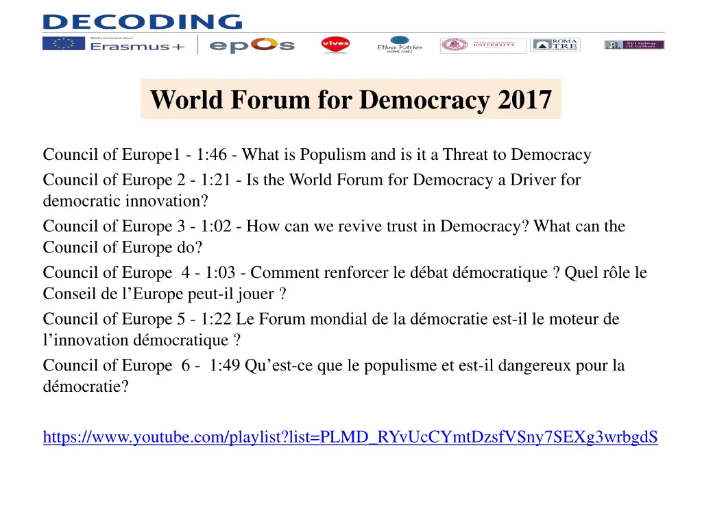 world forum for democracy 2017