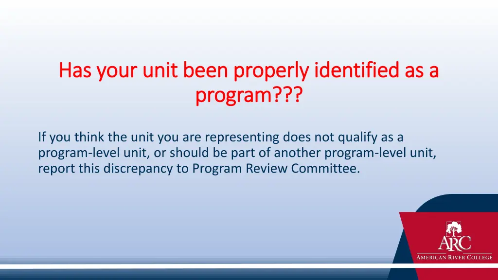 has your unit been properly identified