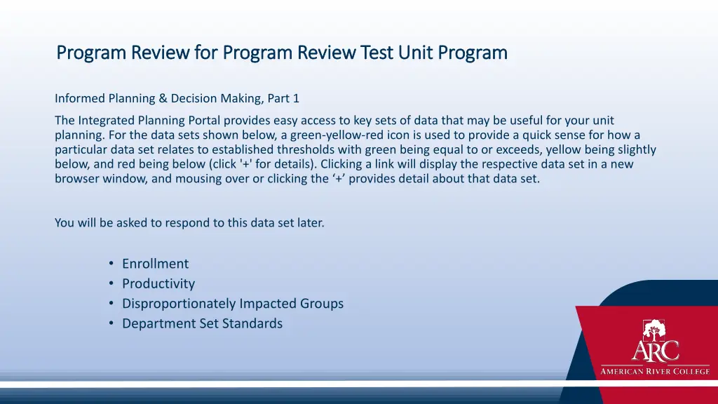 program program review for program review test