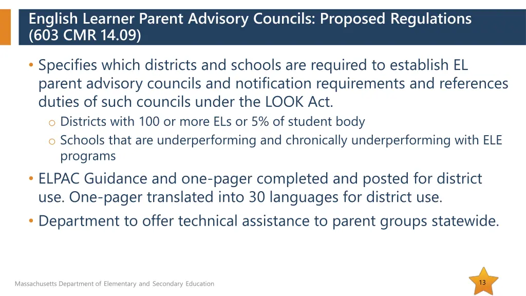 english learner parent advisory councils proposed