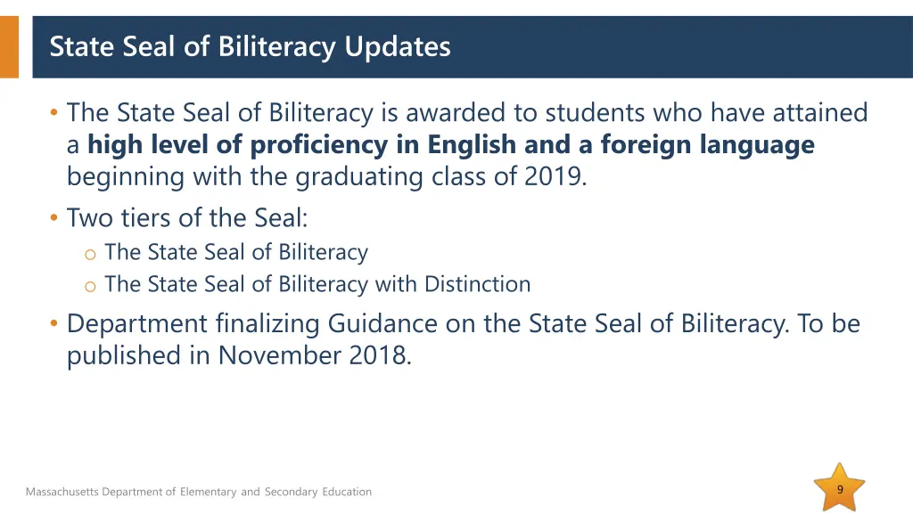 state seal of biliteracy updates