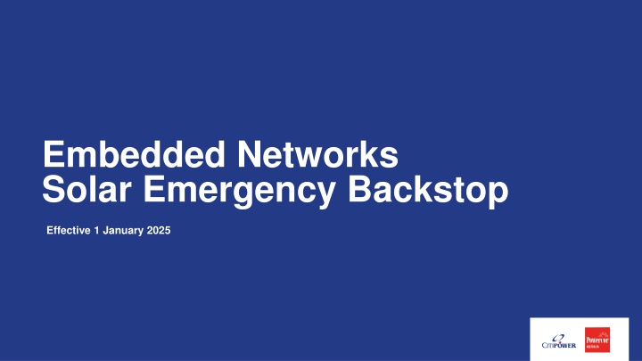 embedded networks solar emergency backstop