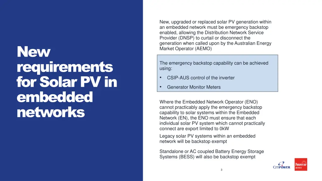 new upgraded or replaced solar pv generation