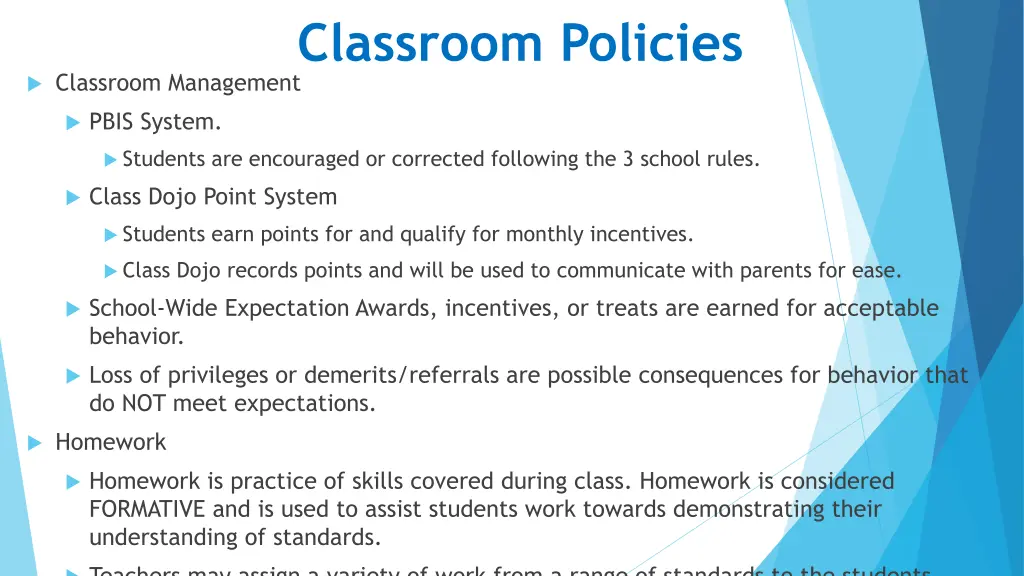 classroom policies