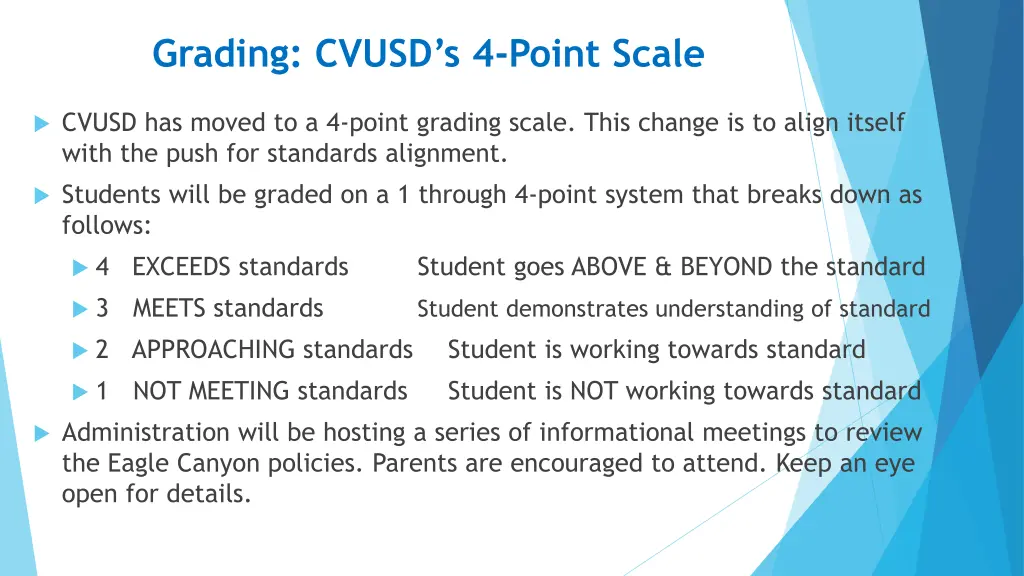 grading cvusd s 4 point scale