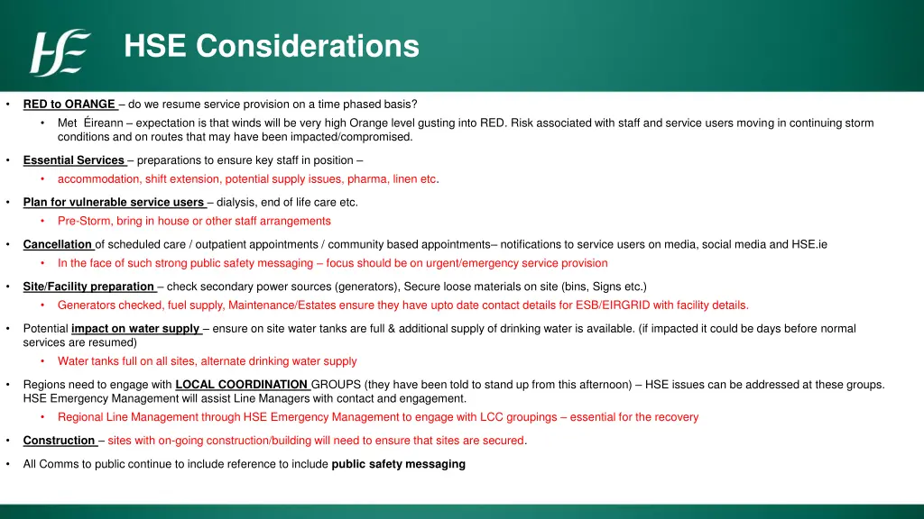 hse considerations