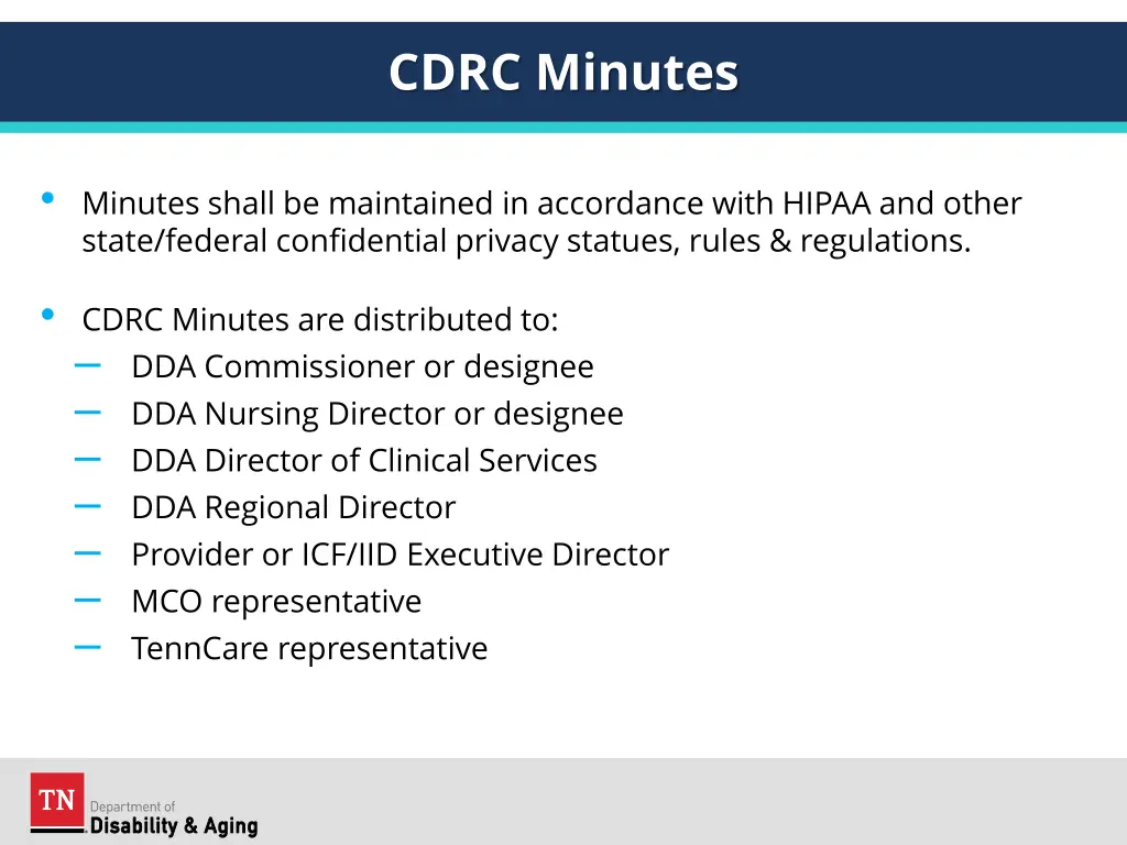 cdrc minutes