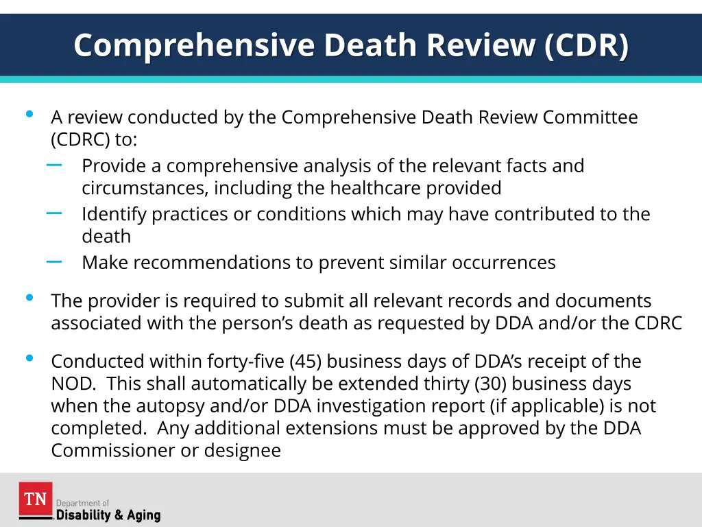 comprehensive death review cdr
