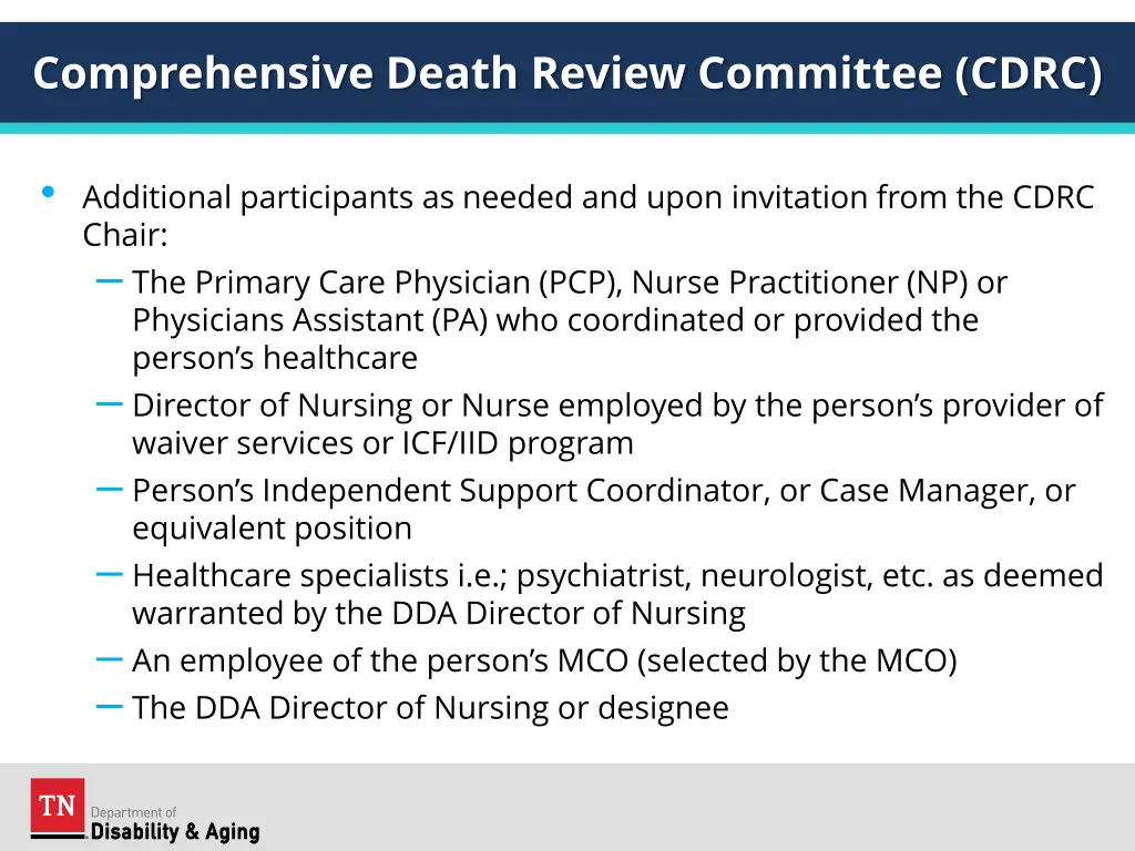 comprehensive death review committee cdrc 1