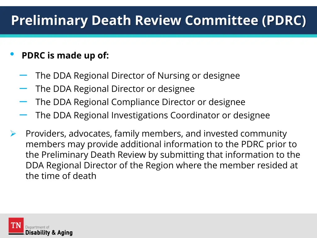preliminary death review committee pdrc 1