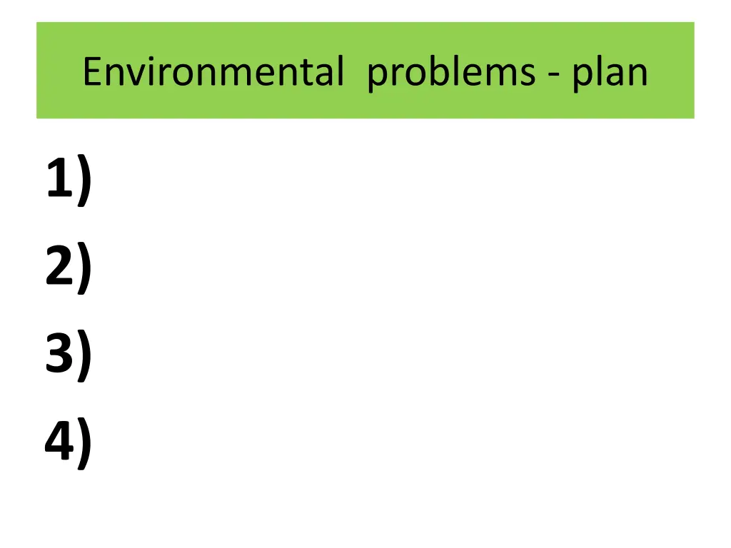 environmental problems plan