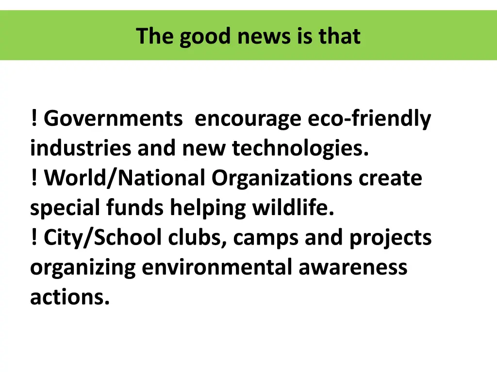 the good news is that