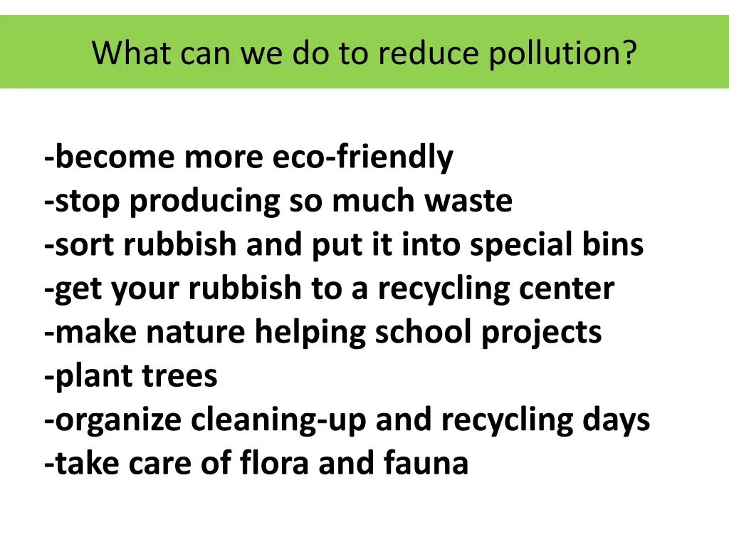 what can we do to reduce pollution
