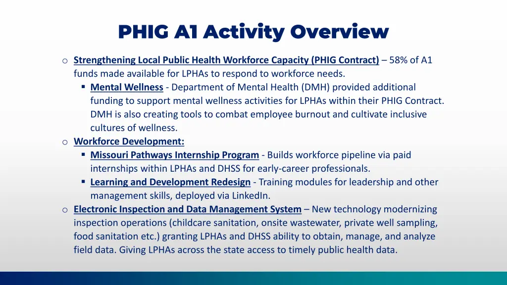 phig a1 activity overview