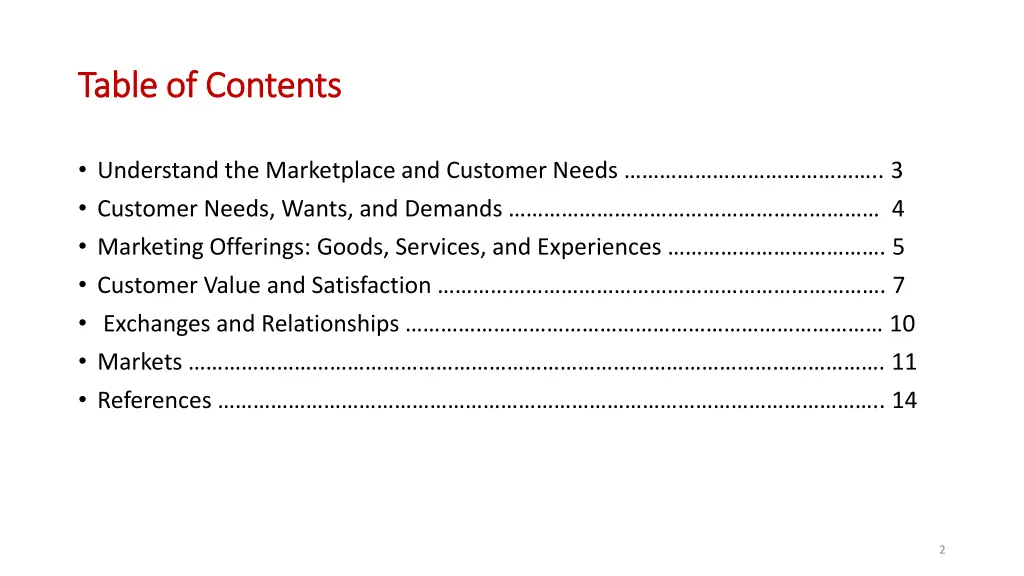 table of contents table of contents