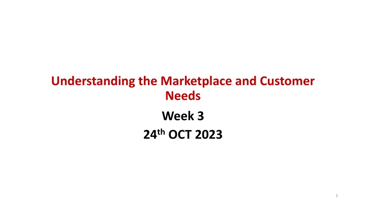 understanding the marketplace and customer needs
