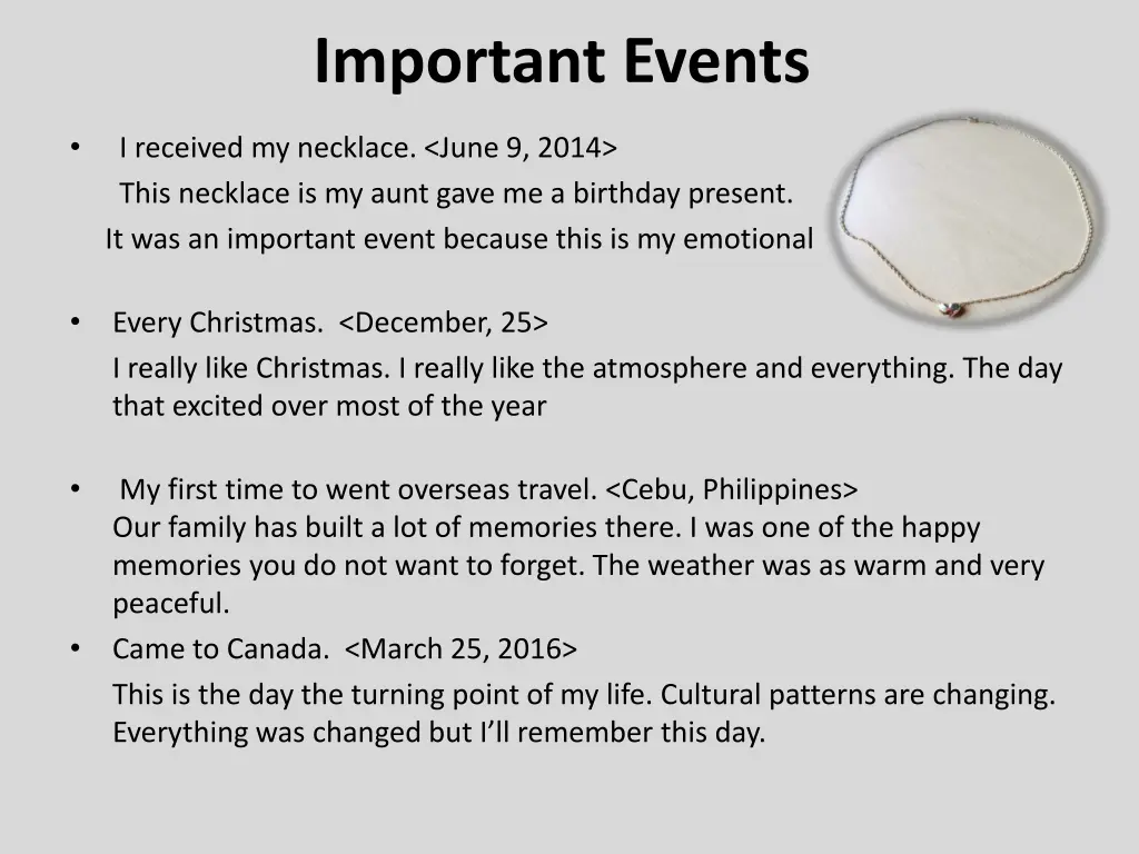 important events 1