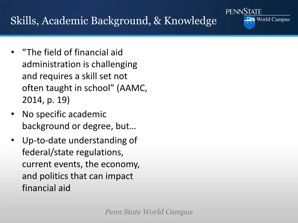 skills academic background knowledge