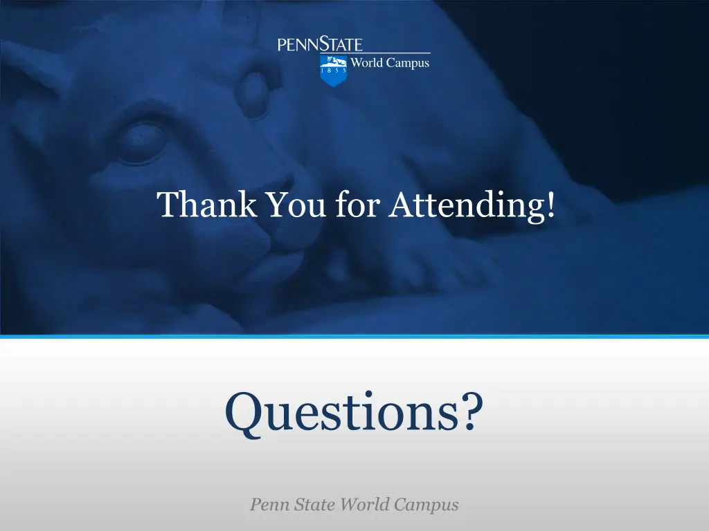 thank you for attending