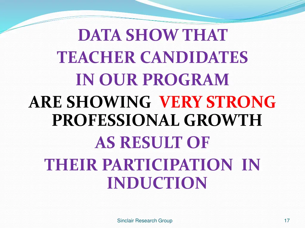 data show that teacher candidates in our program
