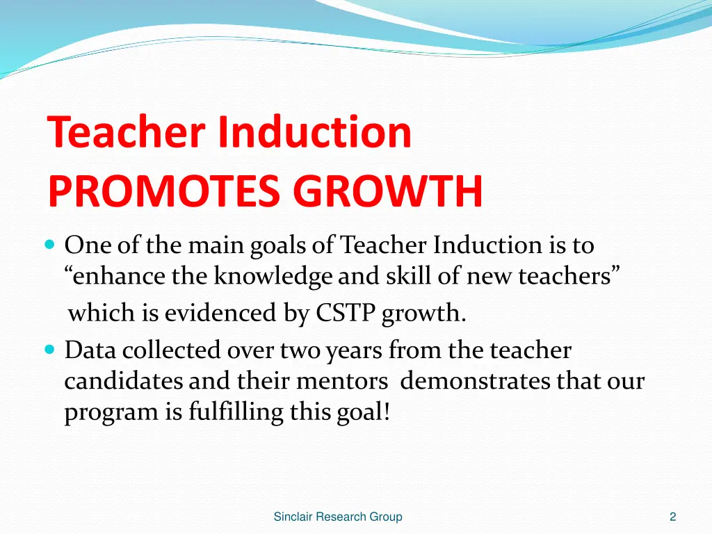 teacher induction promotes growth