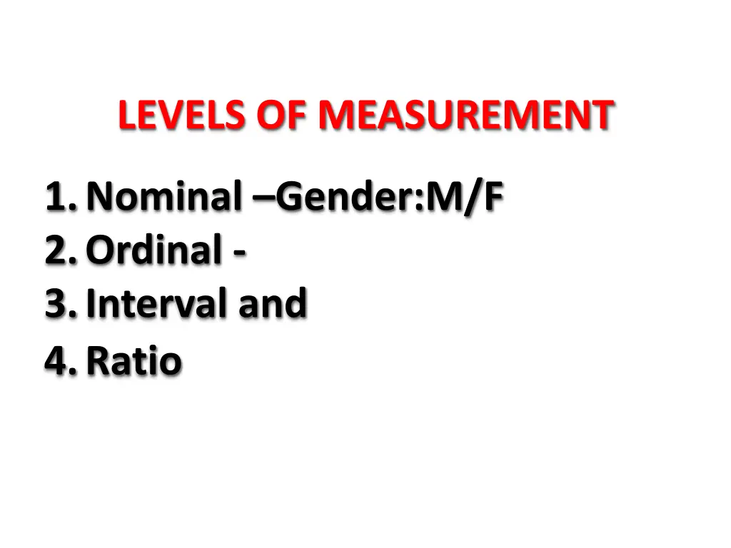 levels of measurement