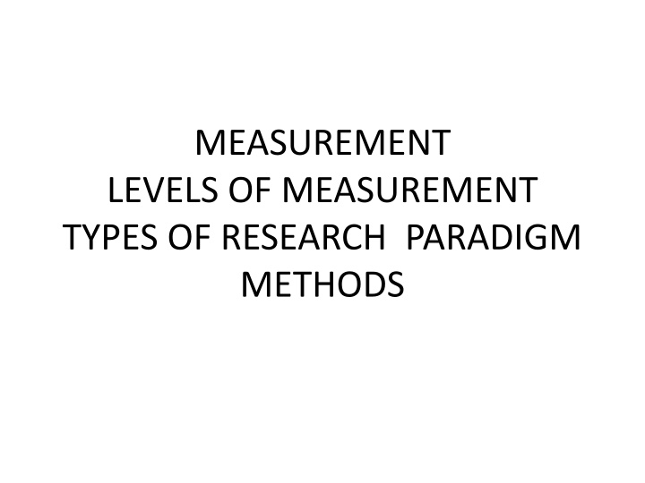 measurement levels of measurement types