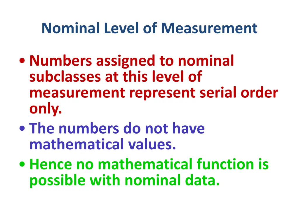 nominal level of measurement 1