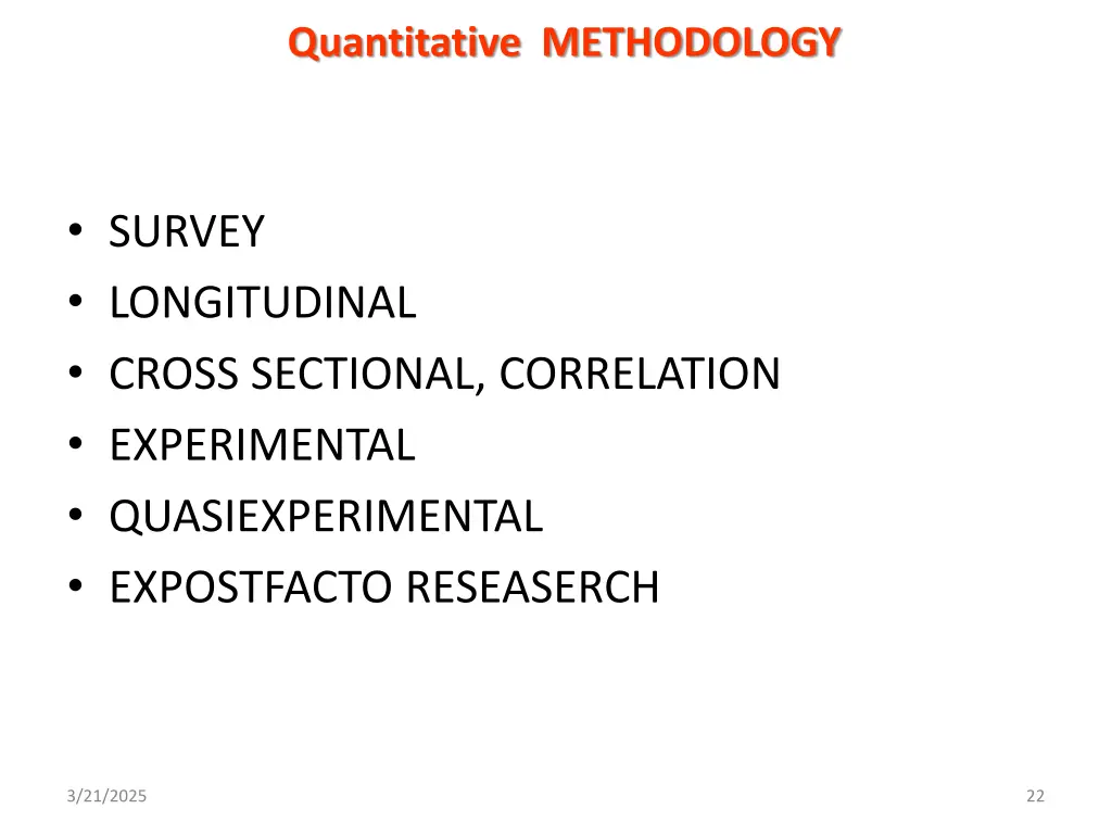 quantitative methodology