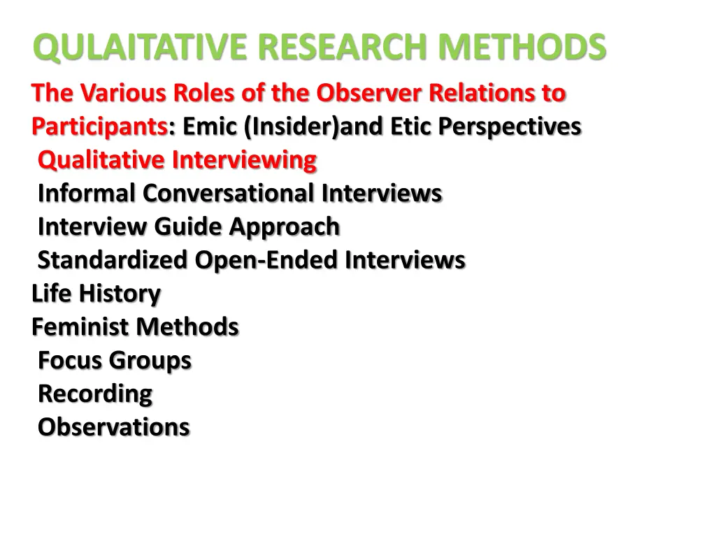 qulaitative research methods