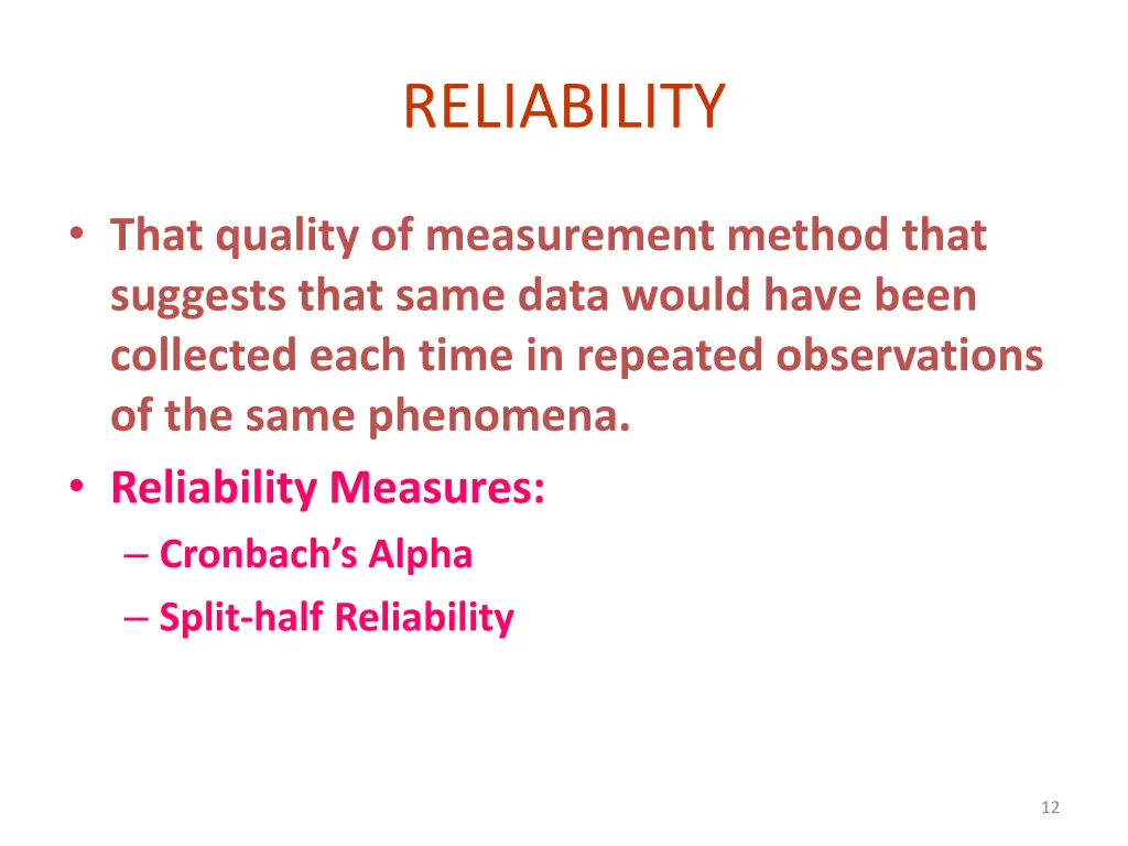 reliability