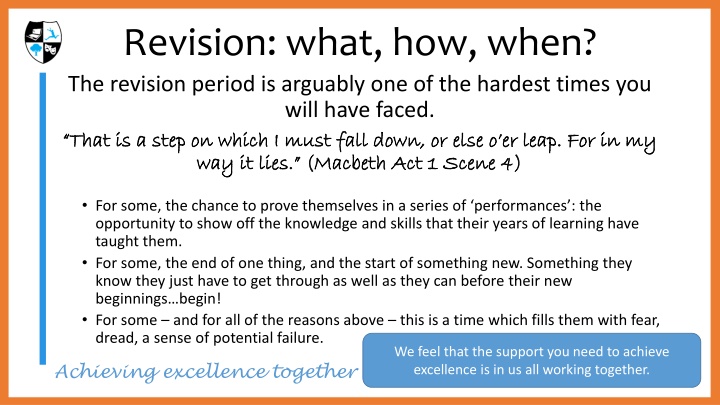 revision what how when the revision period