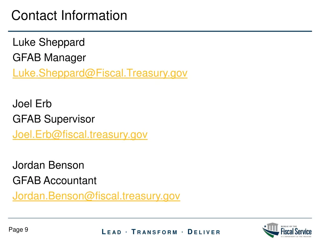 contact information