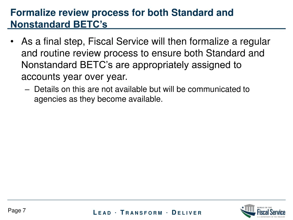 formalize review process for both standard