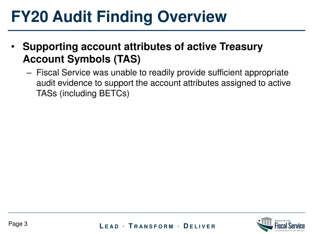 fy20 audit finding overview