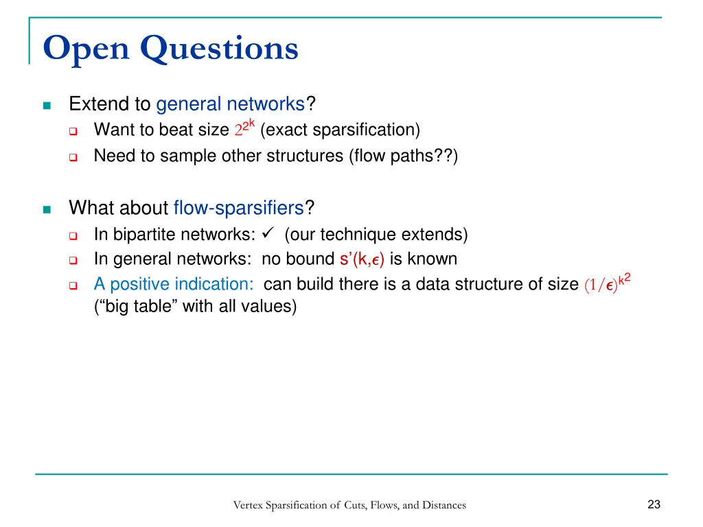 open questions