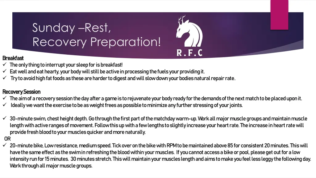 sunday rest recovery preparation