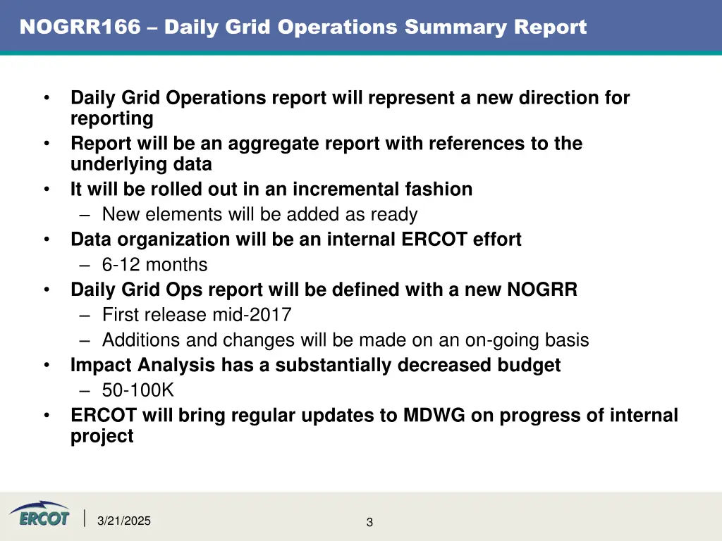 nogrr166 daily grid operations summary report