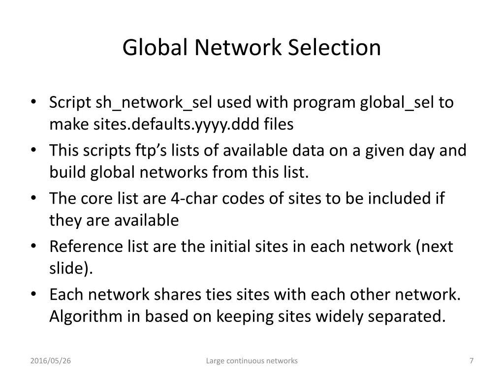 global network selection