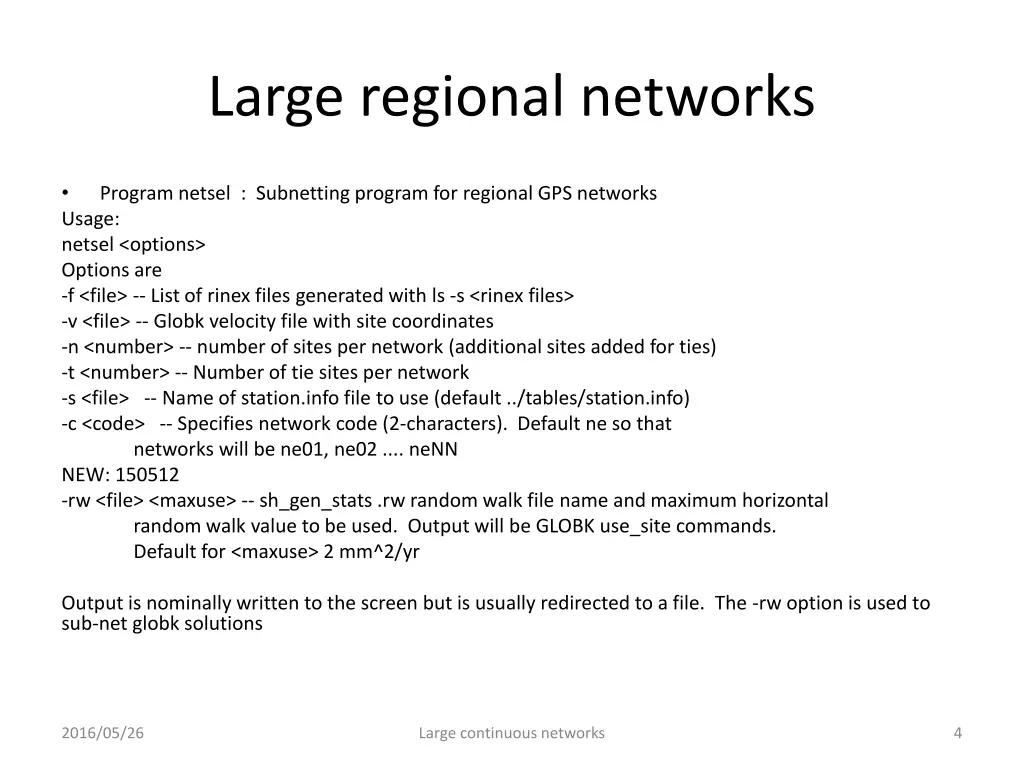 large regional networks